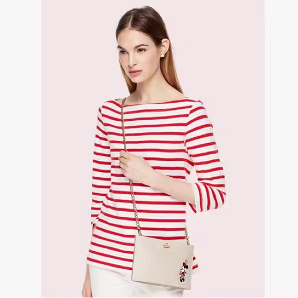 NWT $178 Kate Spade Disney Minnie Mouse Mini Sima Clutch & Gold Chain Crossbody - Picture 10 of 13